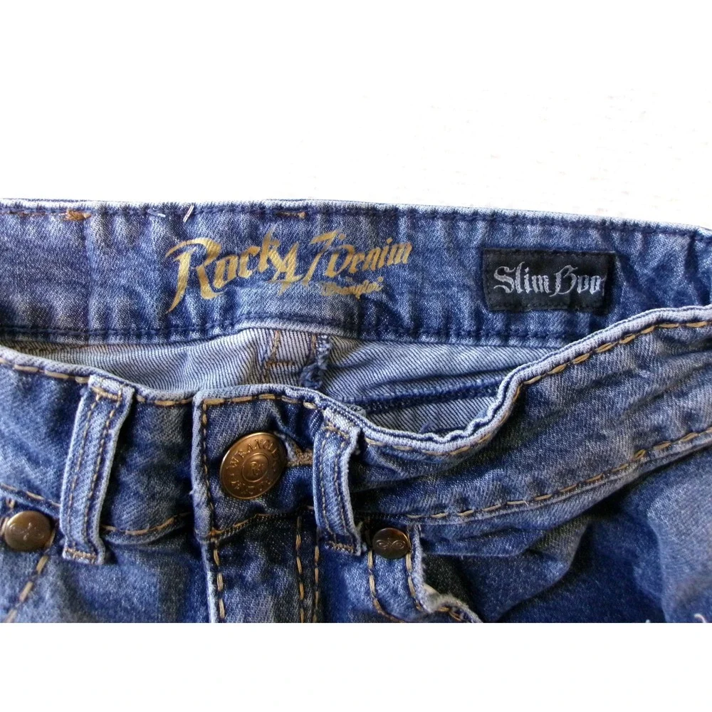 Wrangler Rock 47 Mens Slim Bootcut Jeans‎ Medium Wash 30x34 112335748